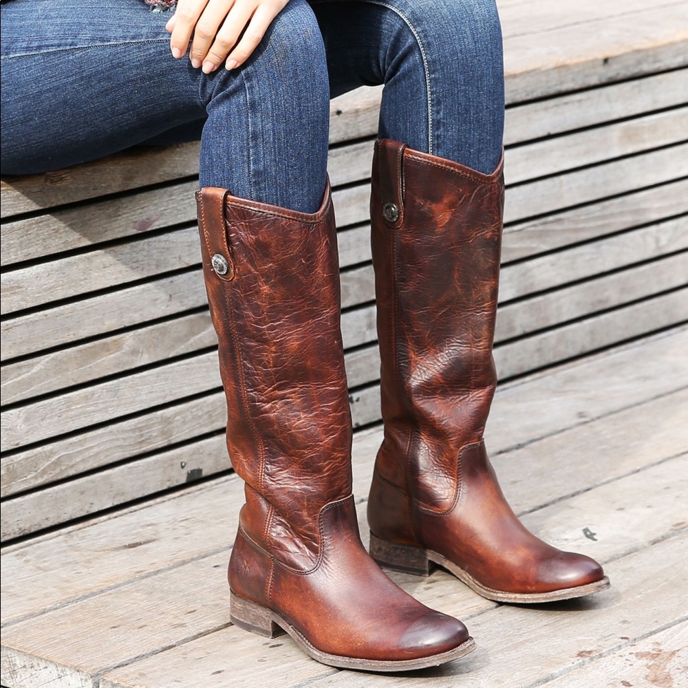 Frye Melissa Button boot in Cognac